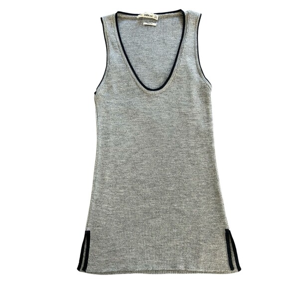 Zara Knit Sleeveless Gray Top Sz‎ M - Picture 1 of 3